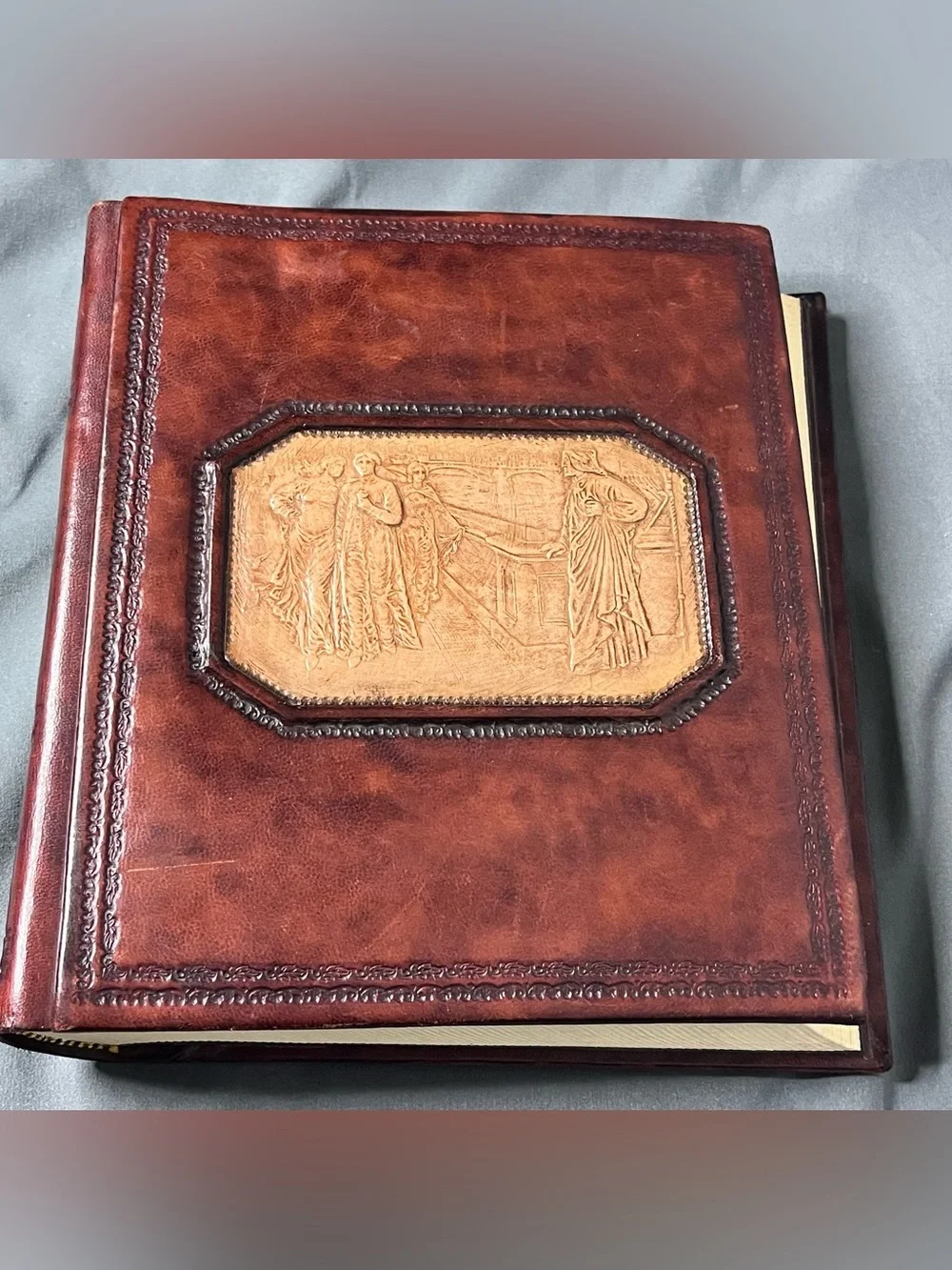 Handmade Florence Italian Leather Journal Large Bound Photo Album 50 Pages Italy